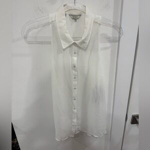 Guess White Button-Up Blouse